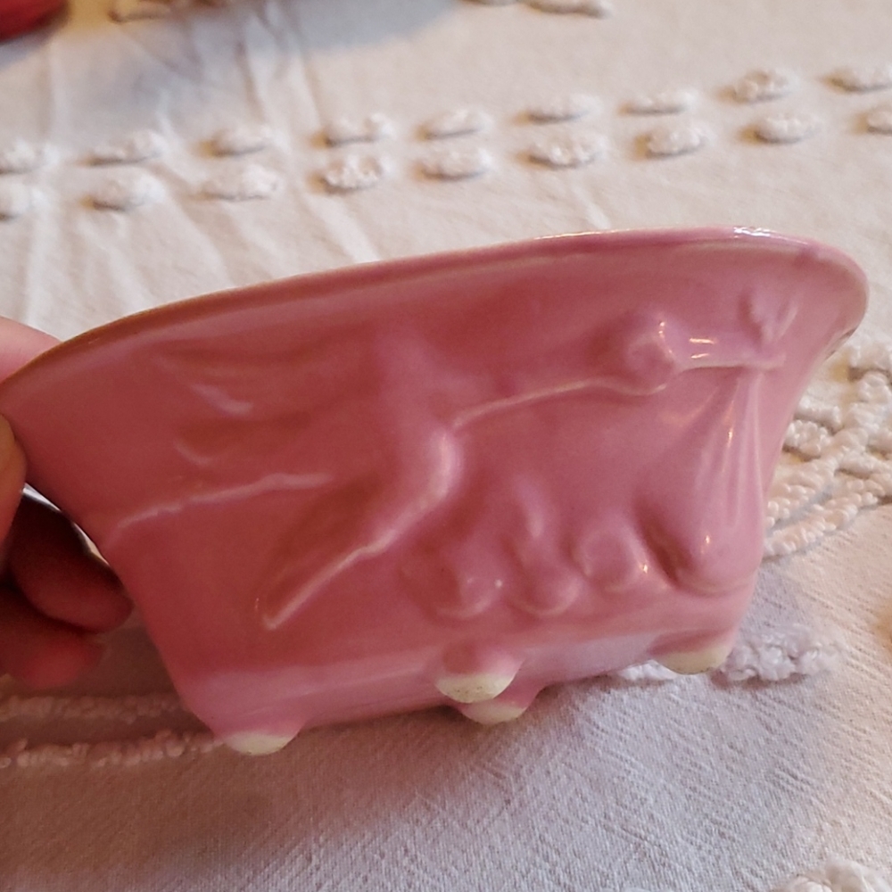 Roseville pottery"Stork Delivery Baby"